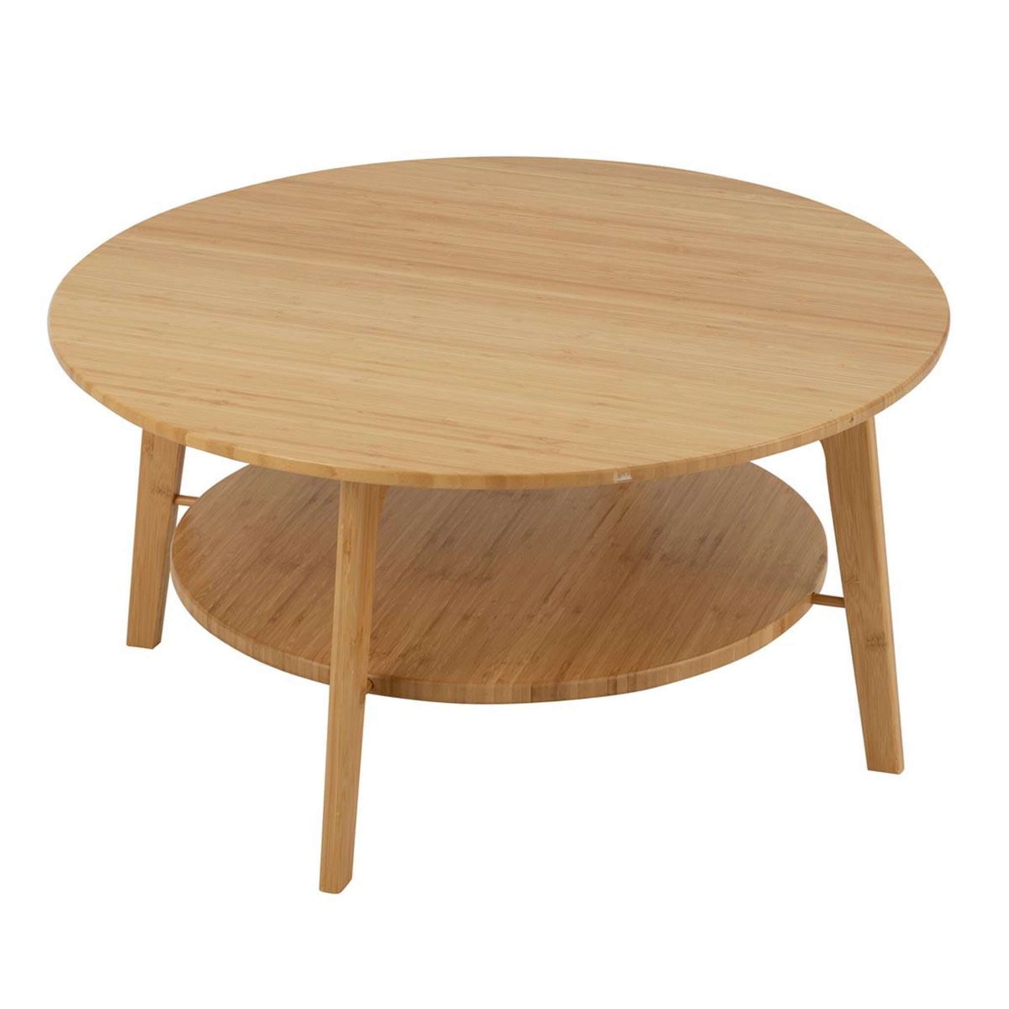 J-LINE Table basse ronde en bambou  johnnie  80cm naturel