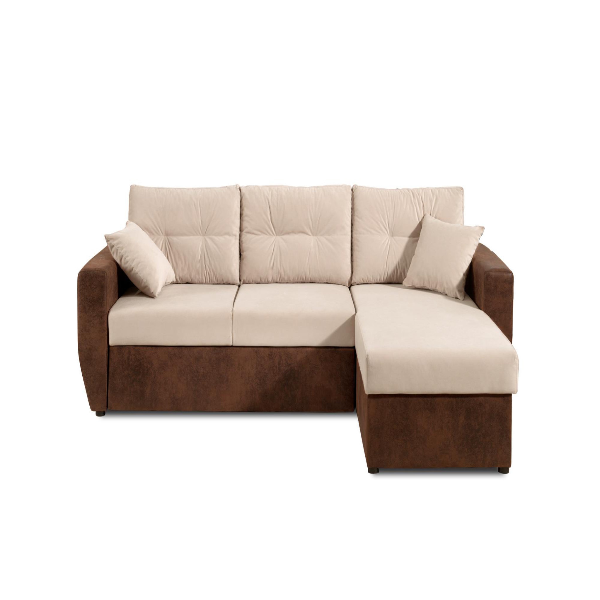 Voir la diapositive 1 : BEST MOBILIER Astoria - canapé d'angle réversible - convertible avec coffre - velours et microfibre - 4 places