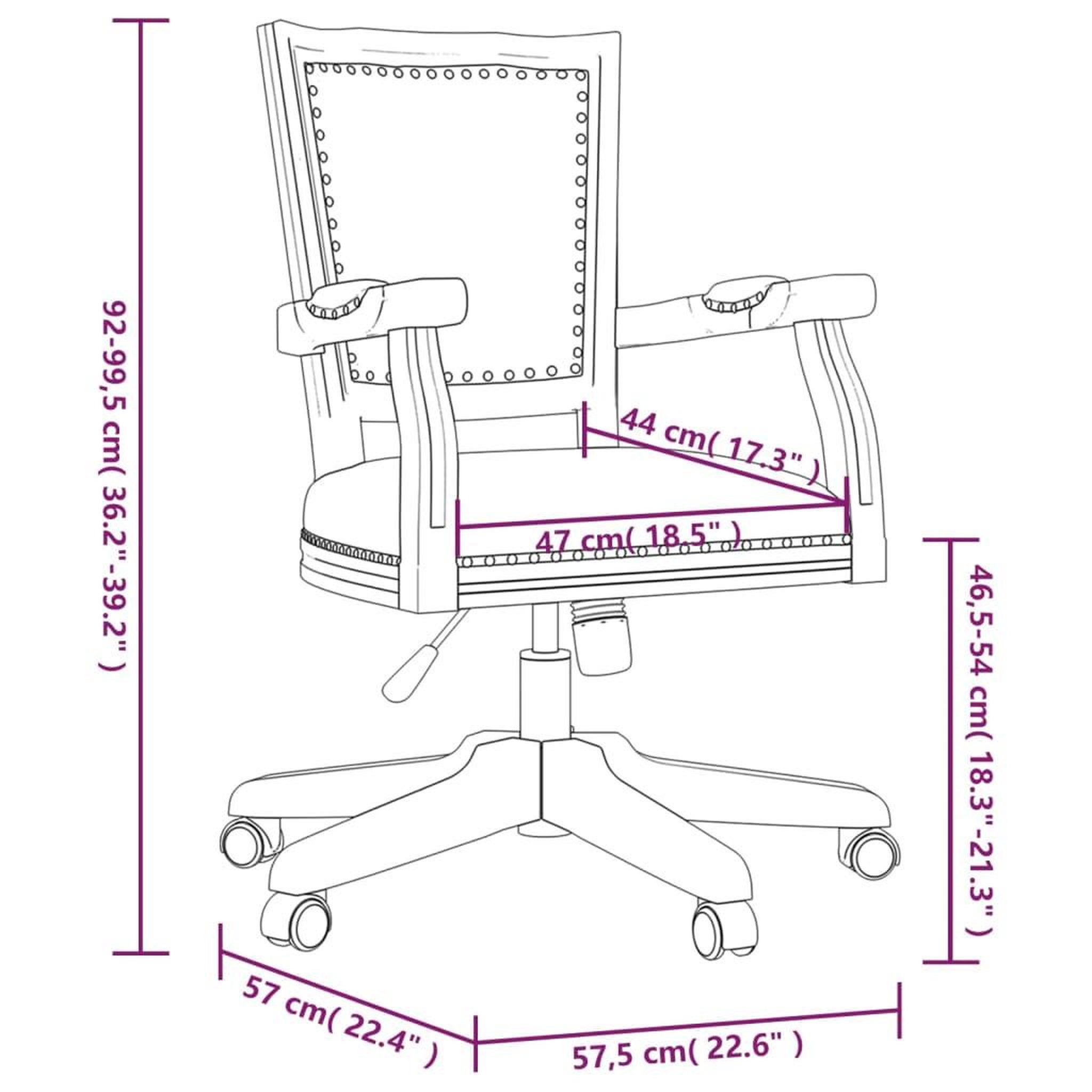 Voir la diapositive 6 : VIDAXL Chaise de bureau pivotante lin