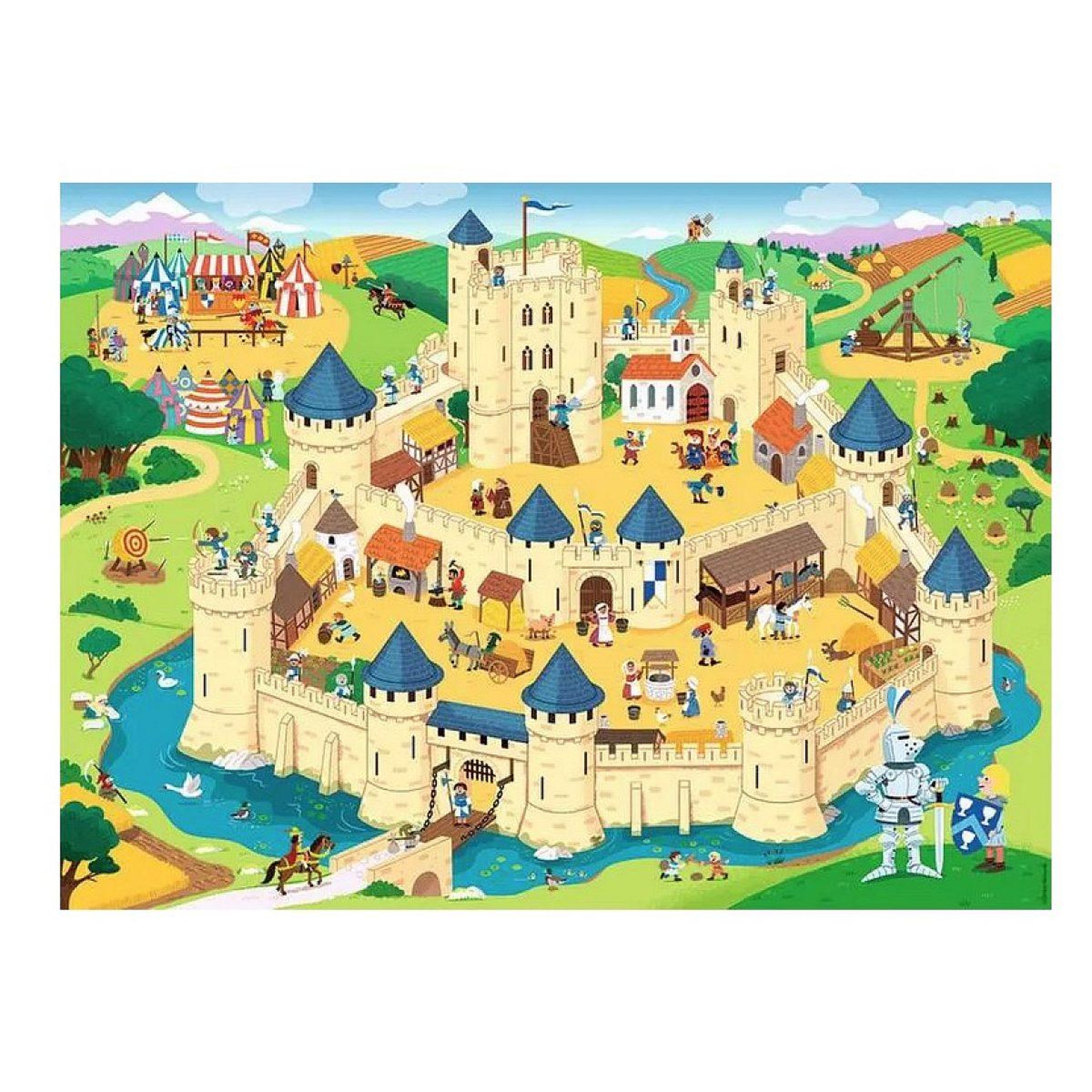Voir la diapositive 2 : Nathan Puzzle enfant des 4 ans - puzzle kididoc - chateaux forts et chevaliers
