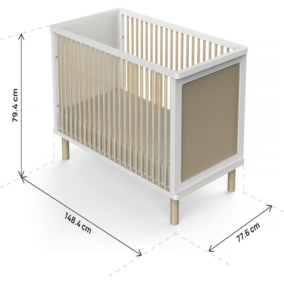 Habitat et Jardin Lit bébé évolutif en bois   Ochna   - 70 x 140 cm - Blanc