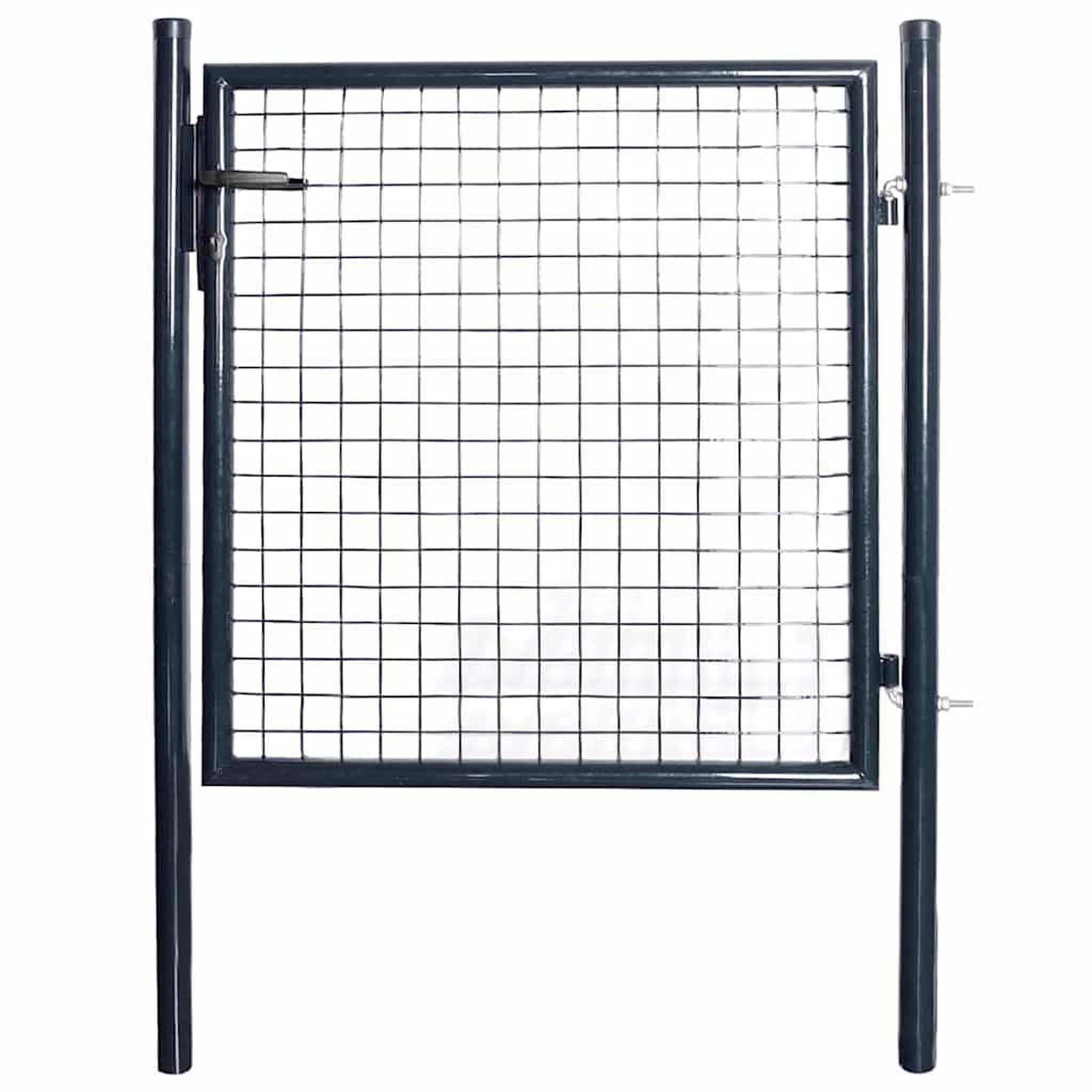 VIDAXL Portail de jardin grillage en acier galvanise 100x100 cm gris