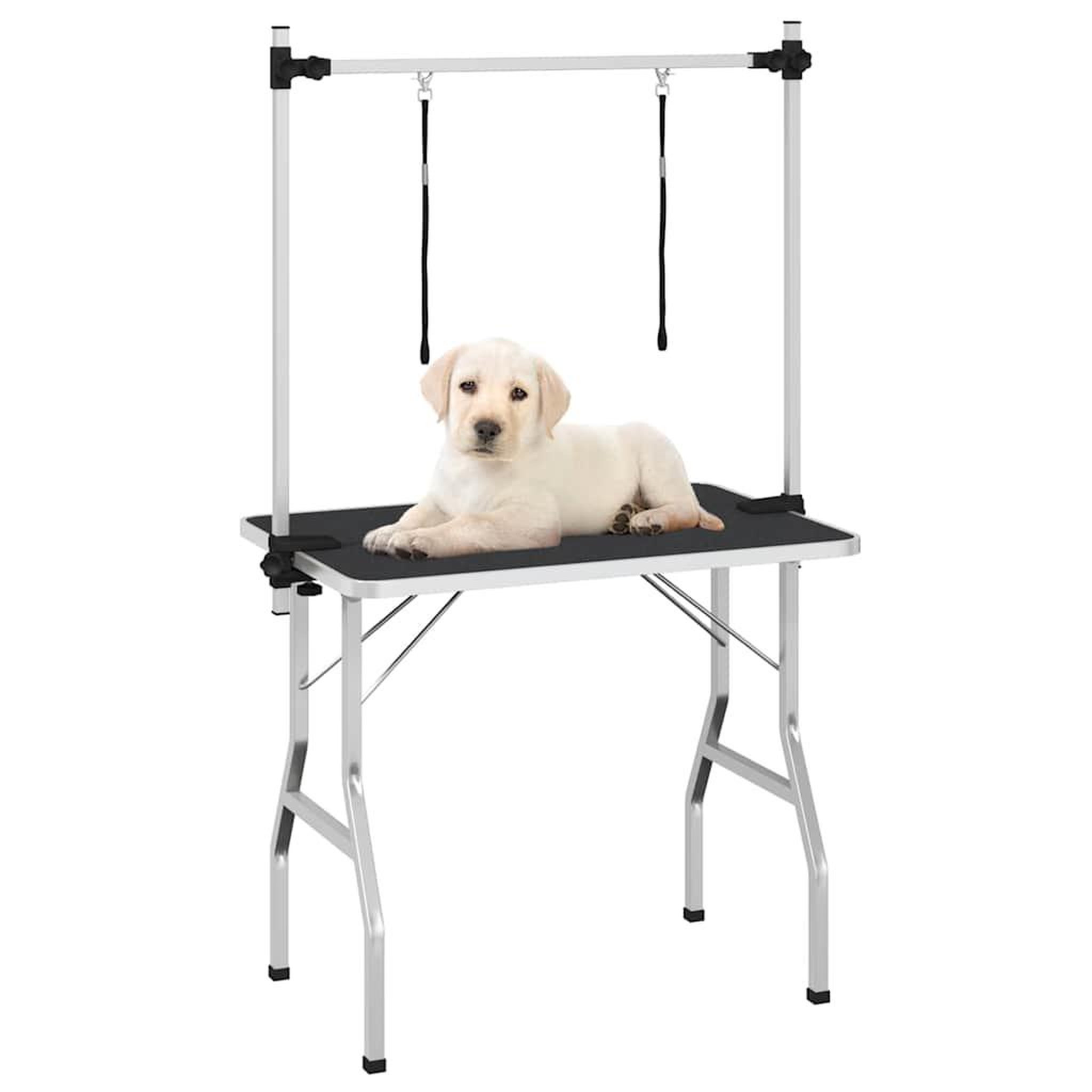 Voir la diapositive 3 : VIDAXL Table de toilettage ajustable pour chiens chats 2 potences