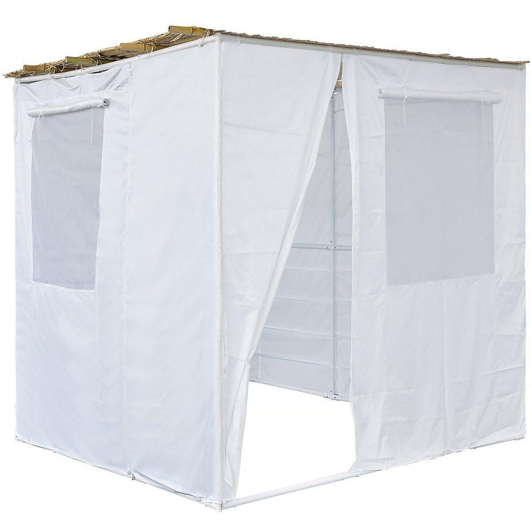 Habitat et Jardin Souccah en kit nina ajustable 3 x 3 -3 rouleaux de bambou et  tasseaux de bambou