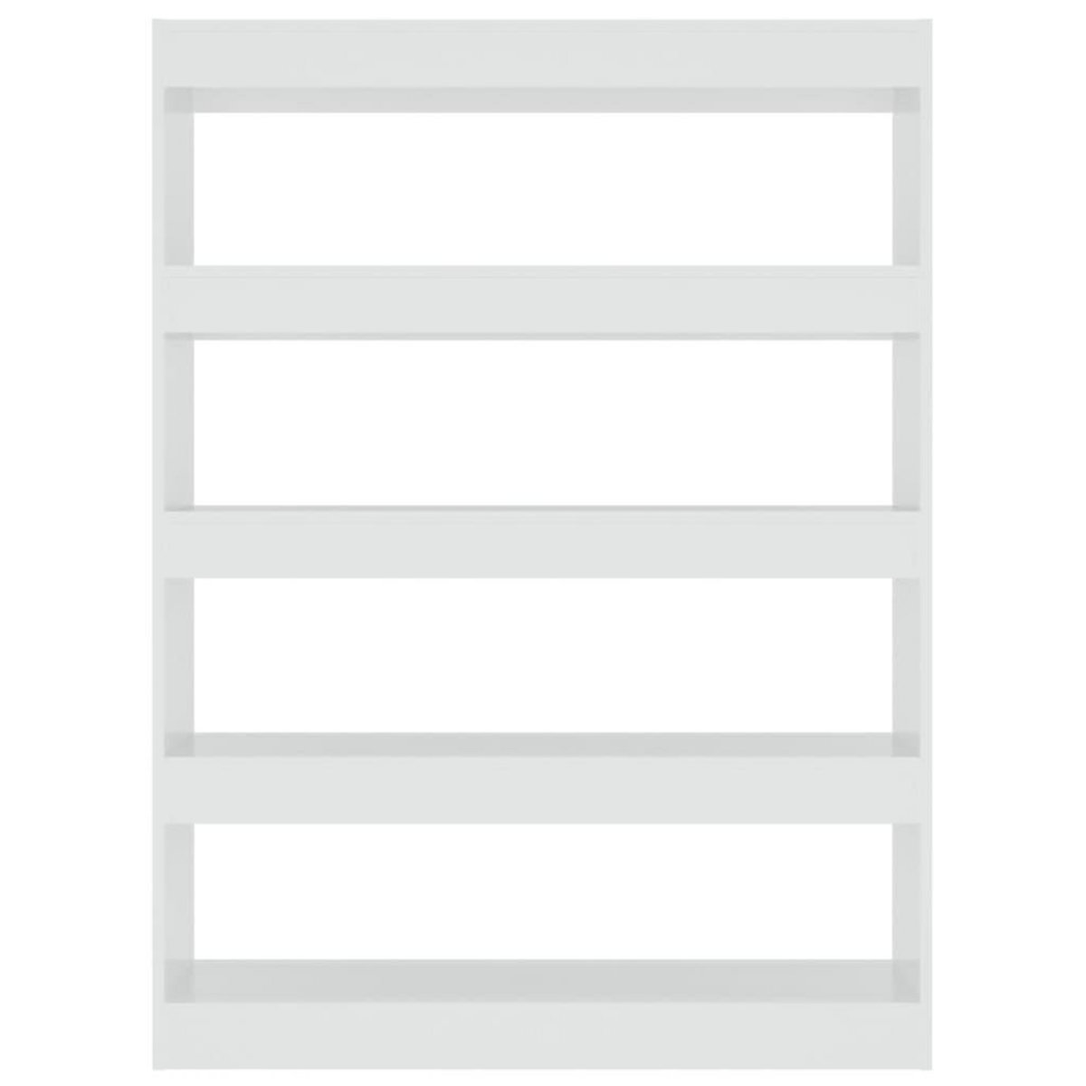 VIDAXL Bibliotheque/Separateur de piece Blanc brillant 100x30x135 cm