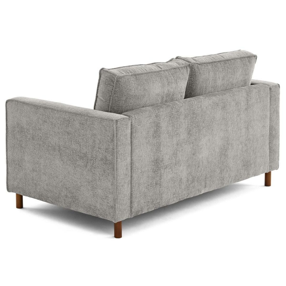 LISA DESIGN Jake - canapé droit 2 places en tissu velours relief - pieds en bois foncé