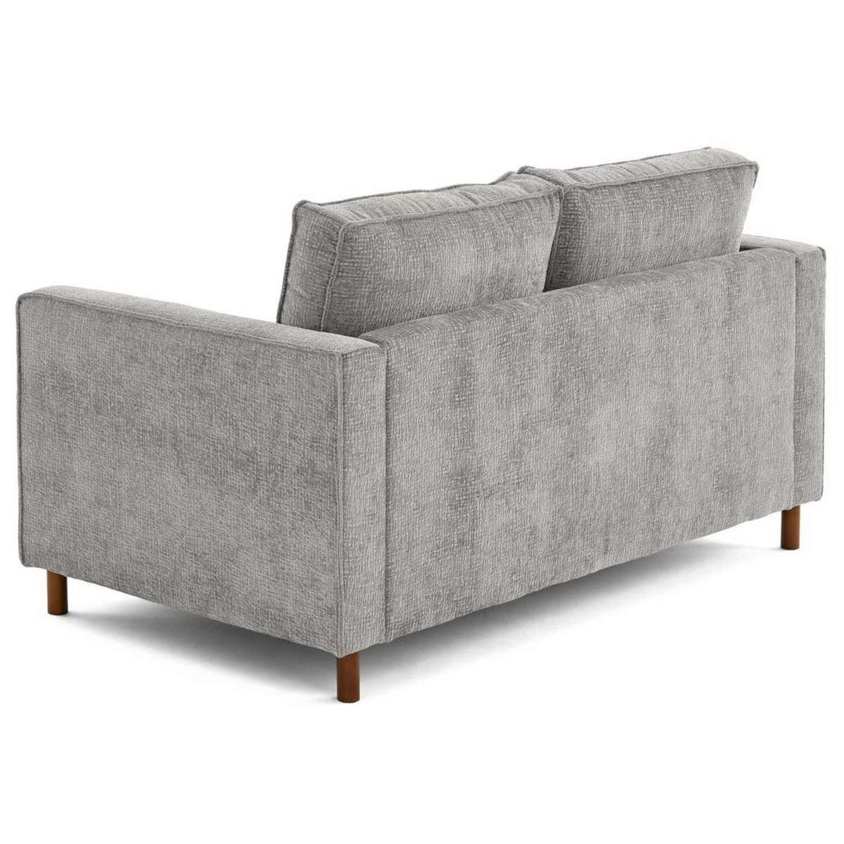 LISA DESIGN Jake - canapé droit 2 places en tissu velours relief - pieds en bois foncé