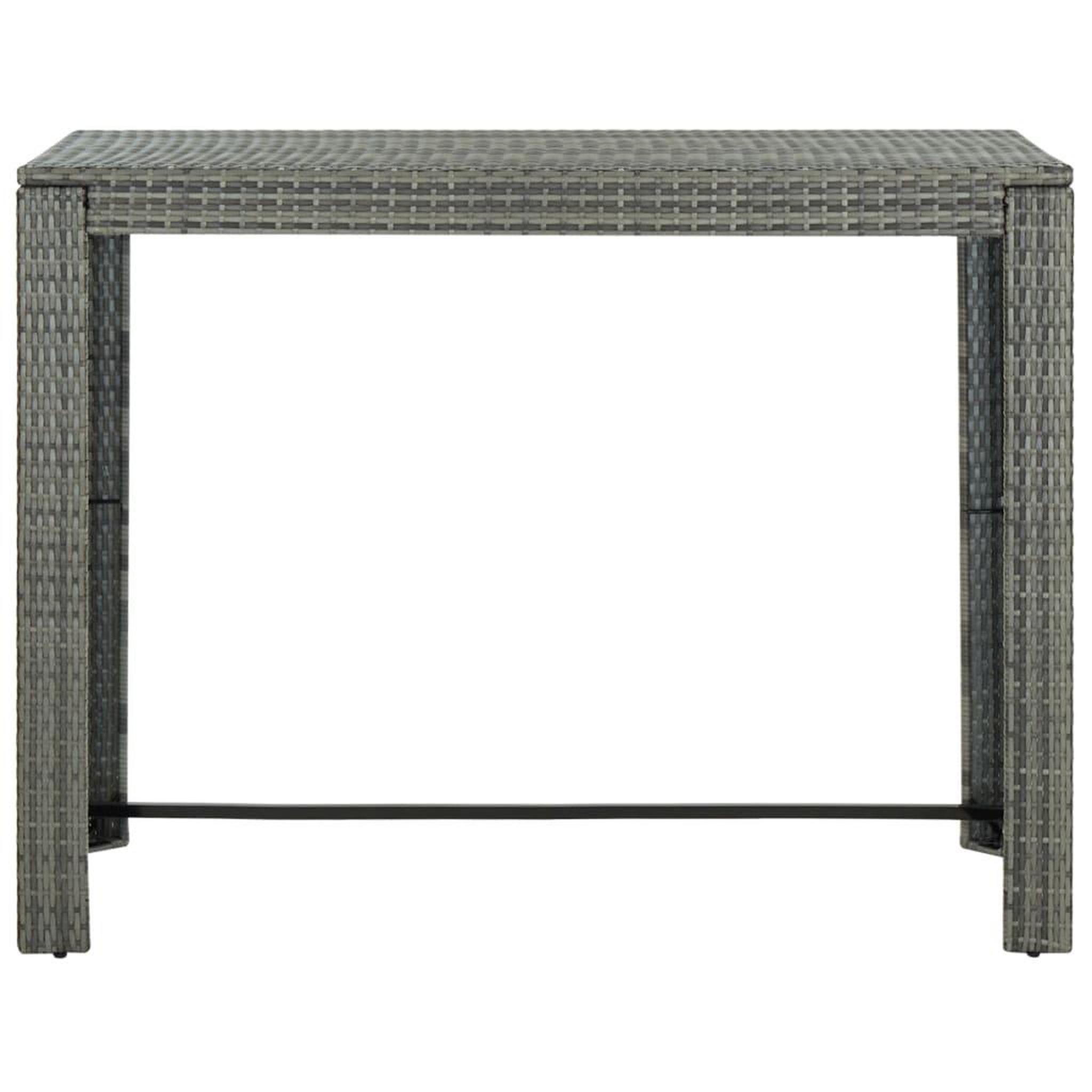 Voir la diapositive 2 : VIDAXL Table de bar de jardin Gris 140,5x60,5x110,5 cm Resine tressee