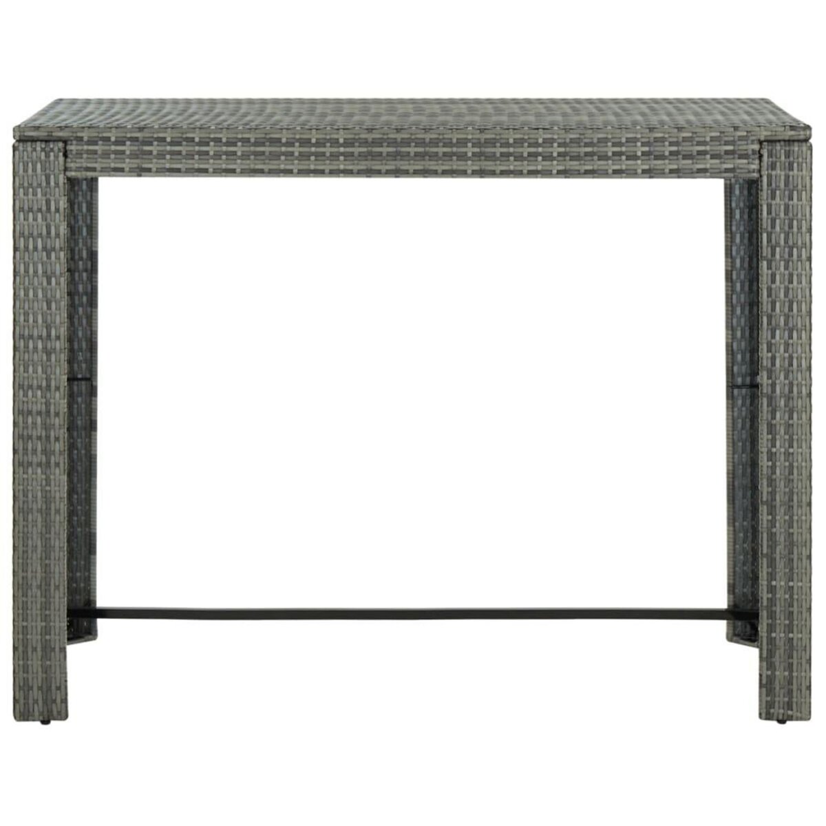 VIDAXL Table de bar de jardin Gris 140,5x60,5x110,5 cm Resine tressee