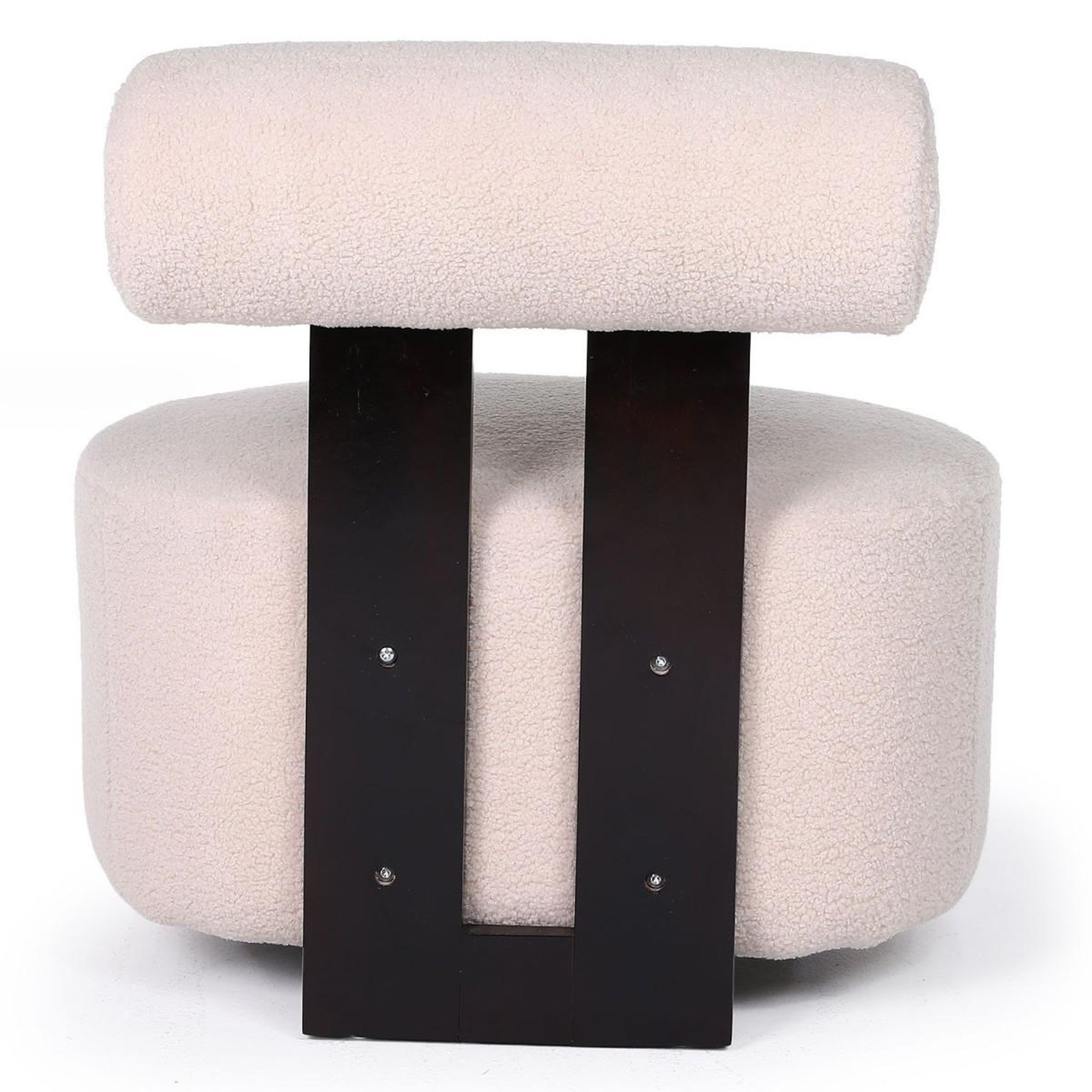 Voir la diapositive 5 : Paris Prix Fauteuil design en tissu bouclette  jasper  73cm beige