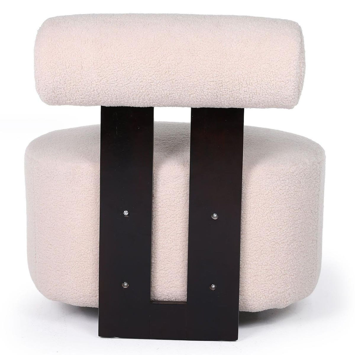 Paris Prix Fauteuil Design en Tissu Bouclette  Jasper  73cm Beige