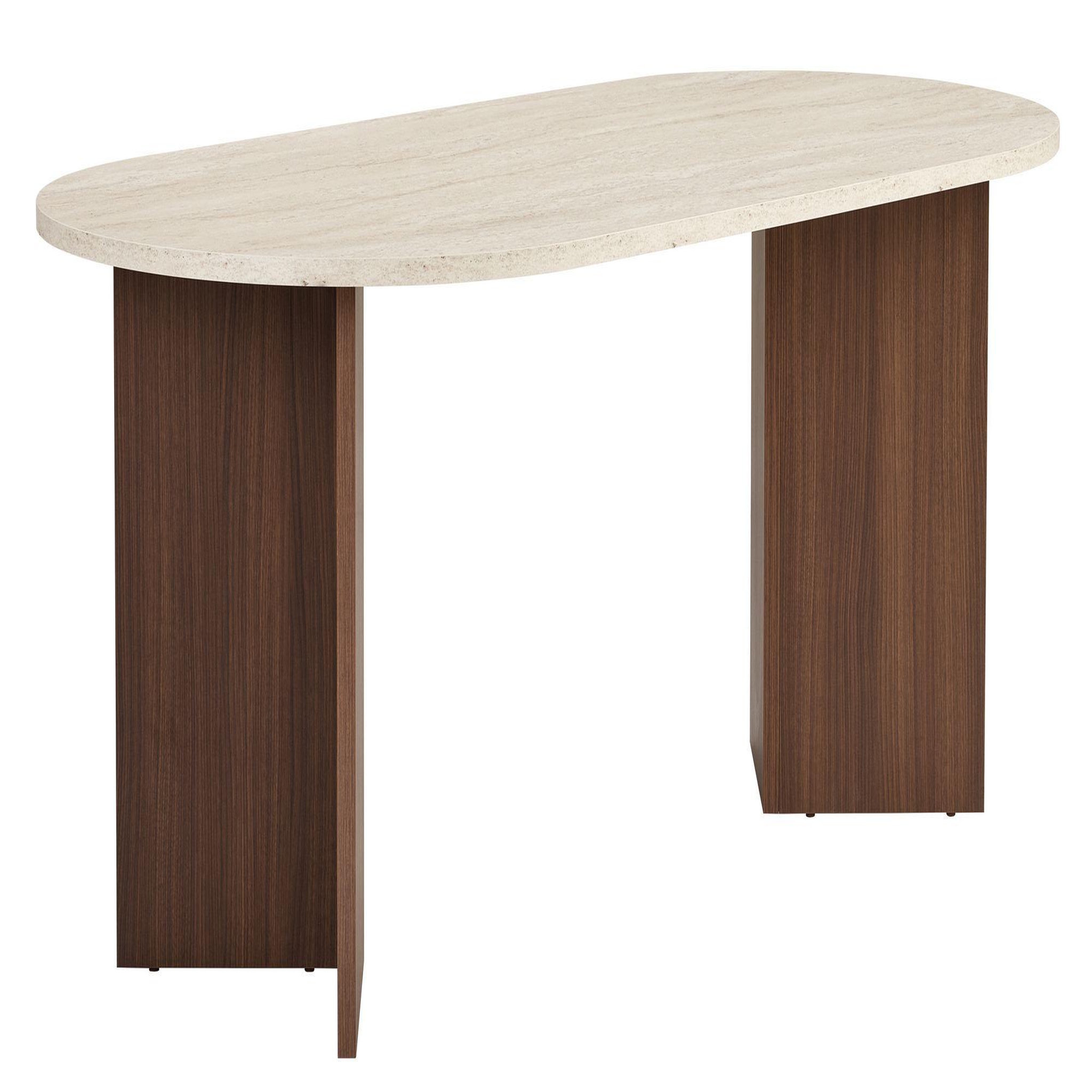Voir la diapositive 4 : Habitat et Jardin Table à manger en bois  Sablin  180 x 90 x 75 cm - Travertin