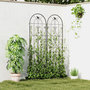 Voir la diapositive 4 : OUTSUNNY Treillis de jardin effet fer forgé oiseau - 2 supports plantes grimpantes - 50 x 180 cm - métal époxy noir