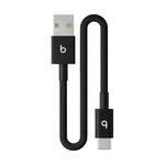 BEATS Câble de charge tissé court USB-A vers USB-C  20 cm Noir