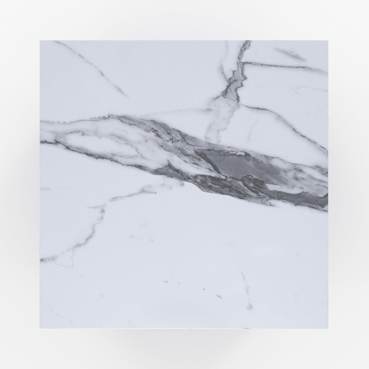 Rendez vous déco Table d'appoint effet marbre blanche - Lison