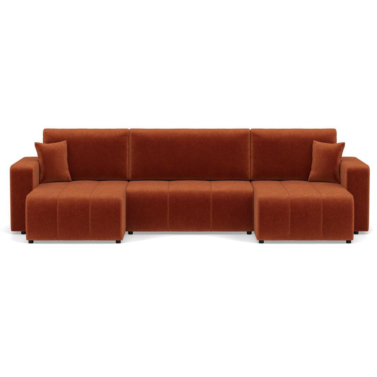 BEST MOBILIER Nicole - canapé panoramique en u 7 places convertible avec coffre en tissu