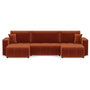 Voir la diapositive 1 : BEST MOBILIER Nicole - canapé panoramique en u 7 places convertible avec coffre en tissu