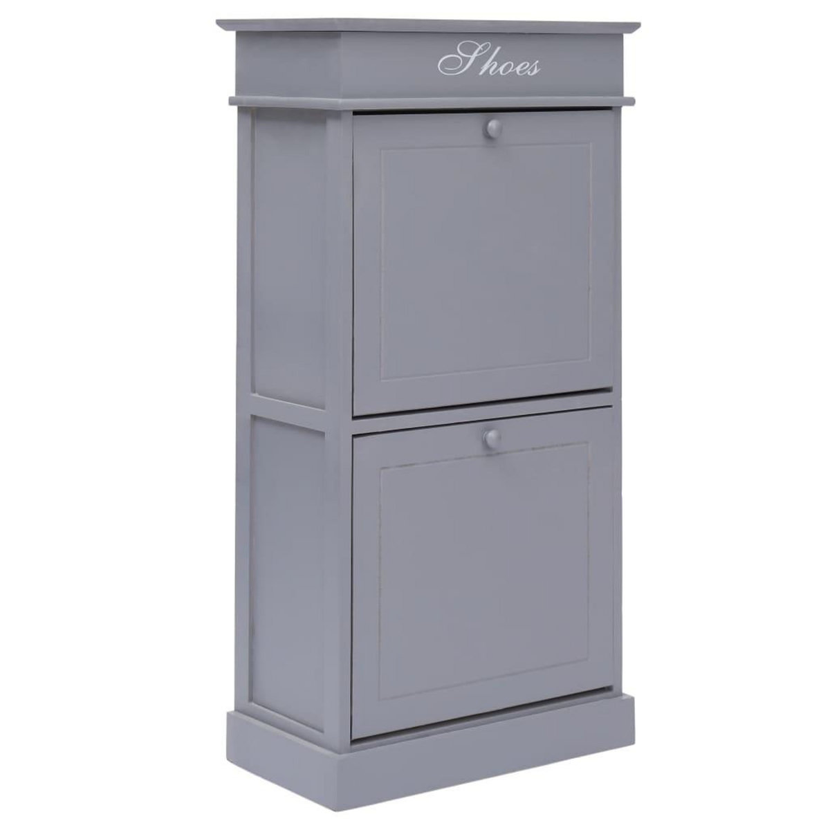 VIDAXL Armoire a chaussures Gris 50 x 28 x 98 cm Bois de Paulownia