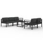 Voir la diapositive 2 : VIDAXL Salon de jardin 6 pcs avec coussins Aluminium Anthracite