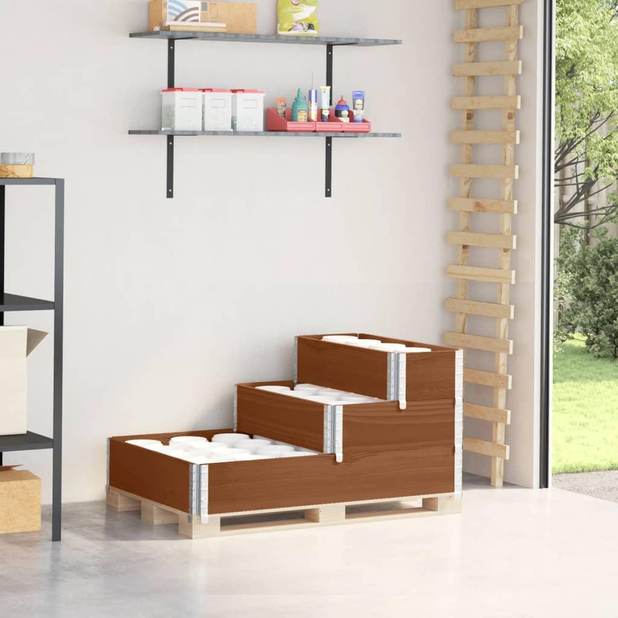VIDAXL Lit sureleve a 3 niveaux marron 120x80 cm bois pin massif