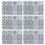 Voir la diapositive 1 : SECRET DE GOURMET Lot de 6 sets de table rectangulaire Carreaux de ciment - 45 x 30 cm - Gris