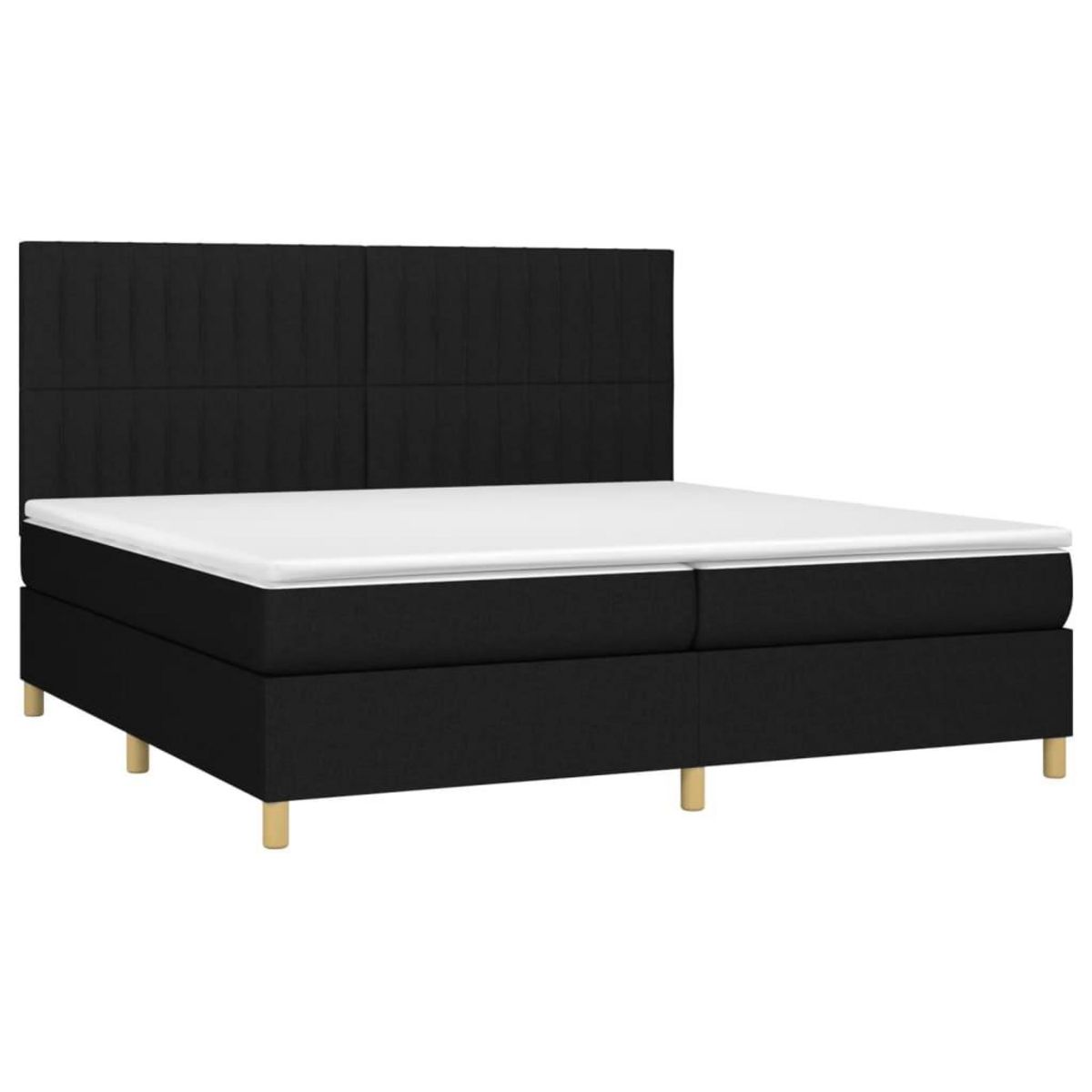 VIDAXL Sommier a lattes de lit avec matelas Noir 200x200 cm Tissu