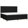 Voir la diapositive 3 : VIDAXL Sommier a lattes de lit avec matelas Noir 200x200 cm Tissu