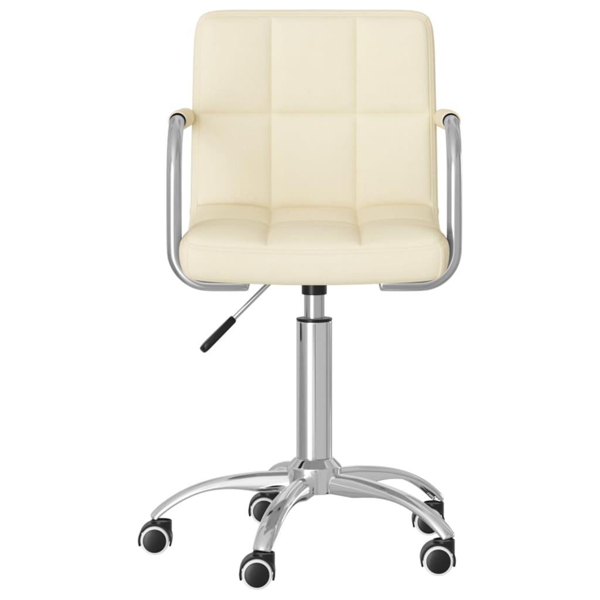 Voir la diapositive 3 : VIDAXL Chaise pivotante de bureau Creme Tissu