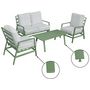 Voir la diapositive 4 : Habitat et Jardin Salon de jardin en métal  Queens  - 4 places - Vert