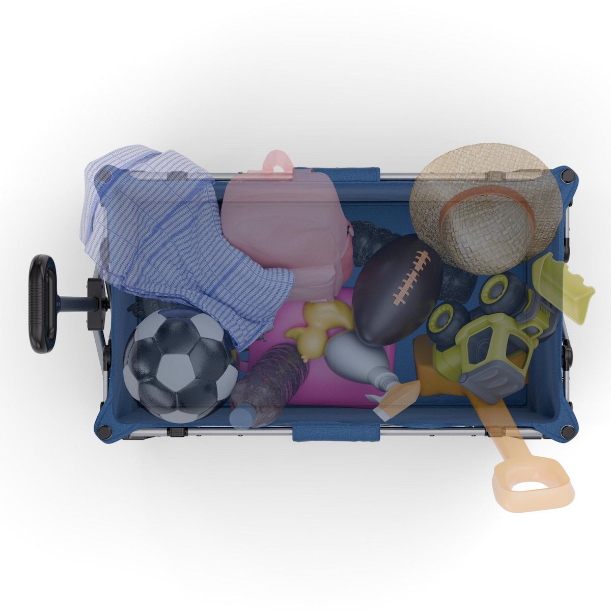 KINDERKRAFT Brouette pliable 130 l tige telescopique roues 360