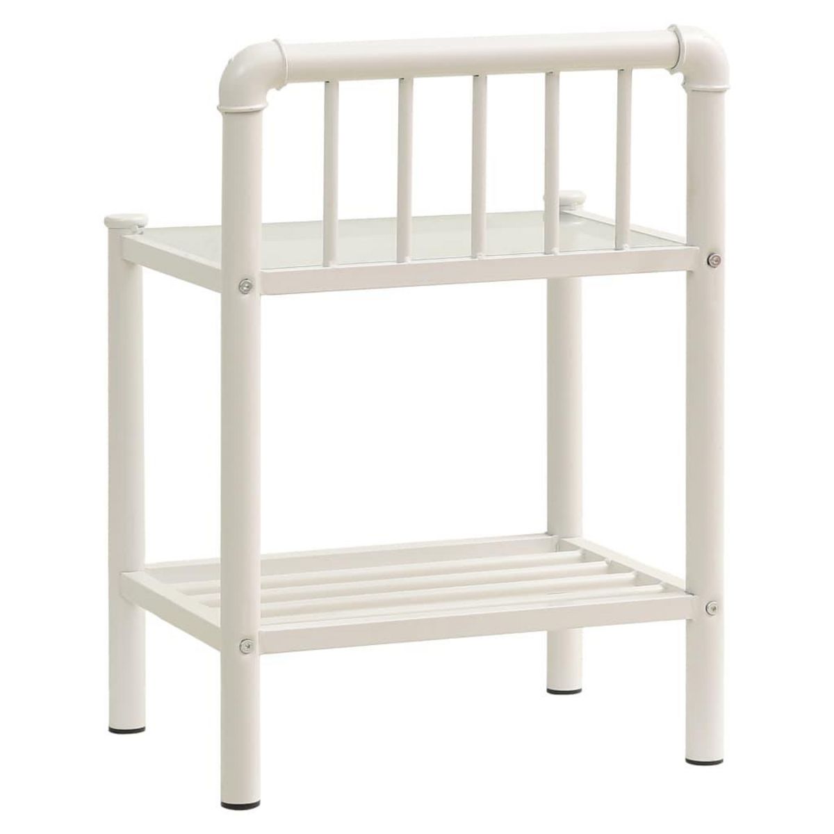 VIDAXL Table de chevet Blanc/transparent 45x34,5x62,5cm Metal et verre