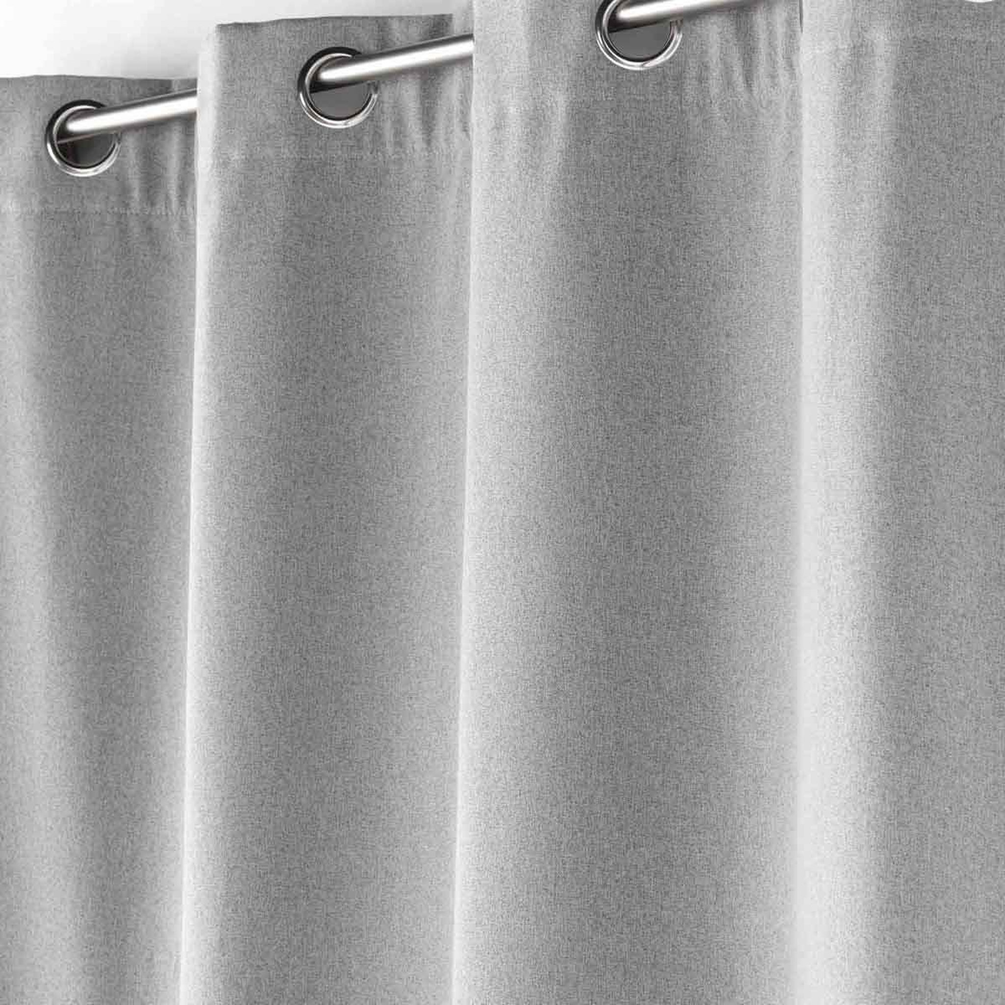 Voir la diapositive 2 : Douceur d'Intérieur Rideau à œillets isolant  jupiter  140x260cm gris