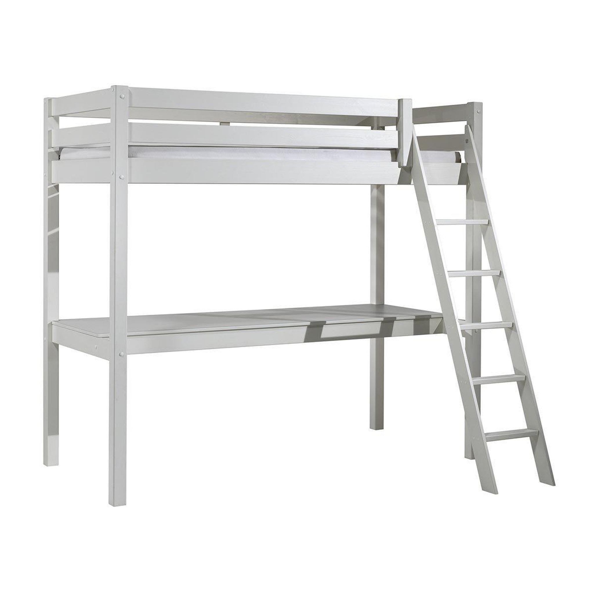 Paris Prix Lit mezzanine & plan de travail  pino  90x200cm blanc