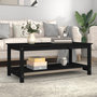 Voir la diapositive 3 : VIDAXL Table basse Noir 110x55x45 cm Bois massif de pin