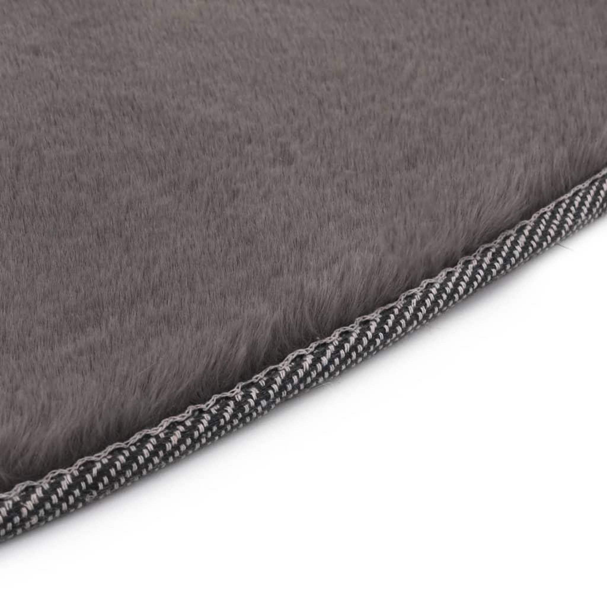 Voir la diapositive 2 : VIDAXL Tapis 160 cm Fausse fourrure de lapin Gris fonce