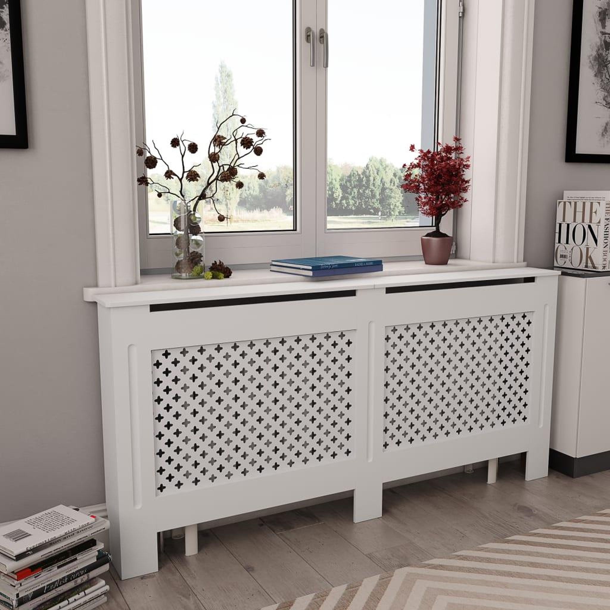VIDAXL Cache-radiateur Blanc 172x19x81,5 cm MDF