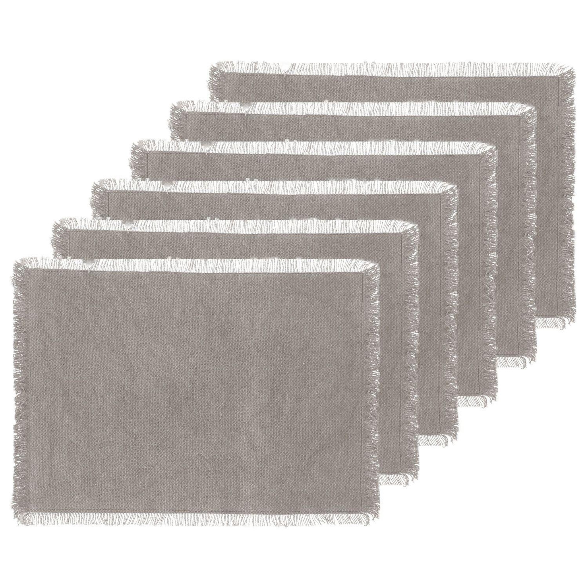 Voir la diapositive 1 : TOILINUX Lot de 6 Sets de table Maha en coton