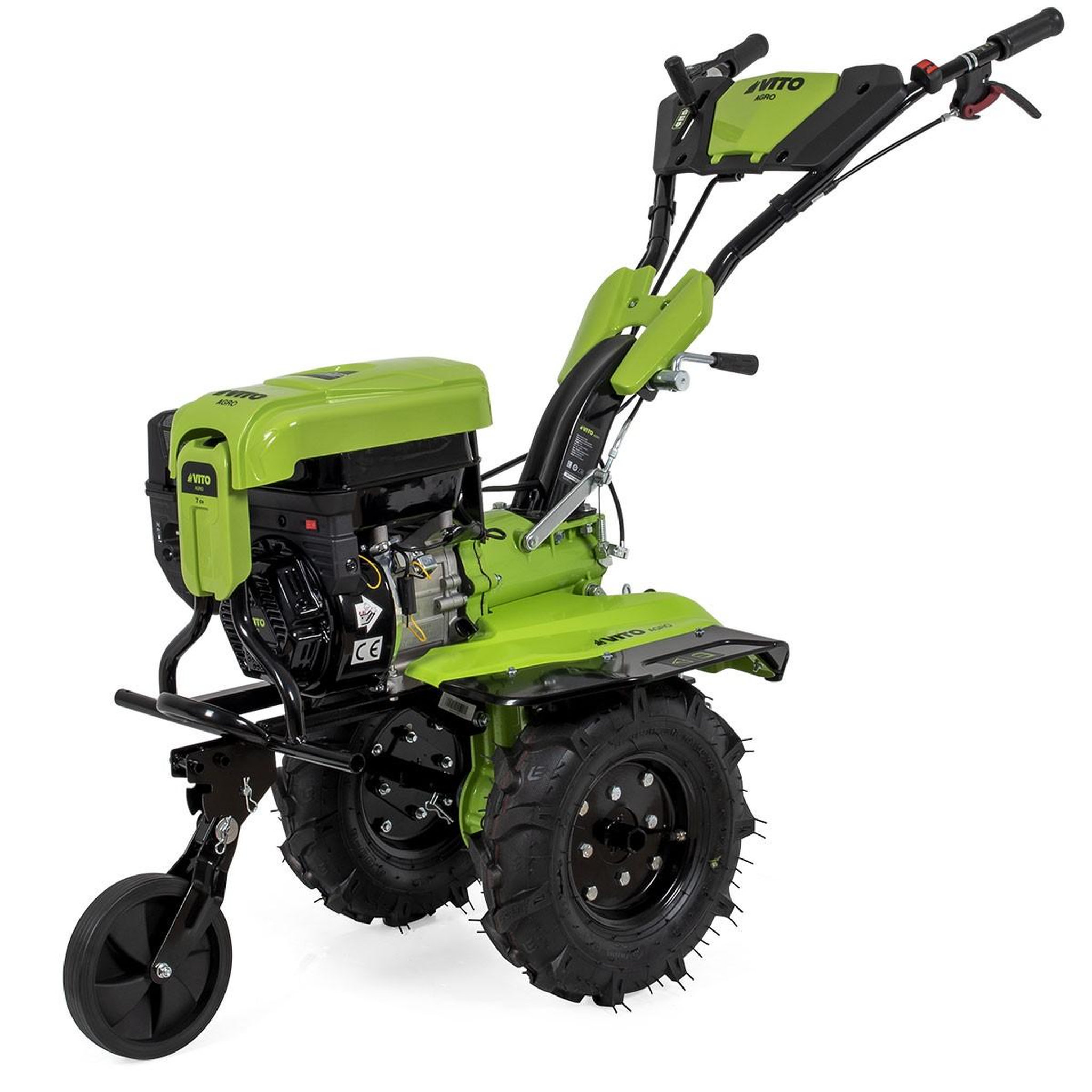 Voir la diapositive 3 : VITO Motoculteur à essence 7cv 4t 5200w 212 cm3 motobineuse avec fraises et butteur vito