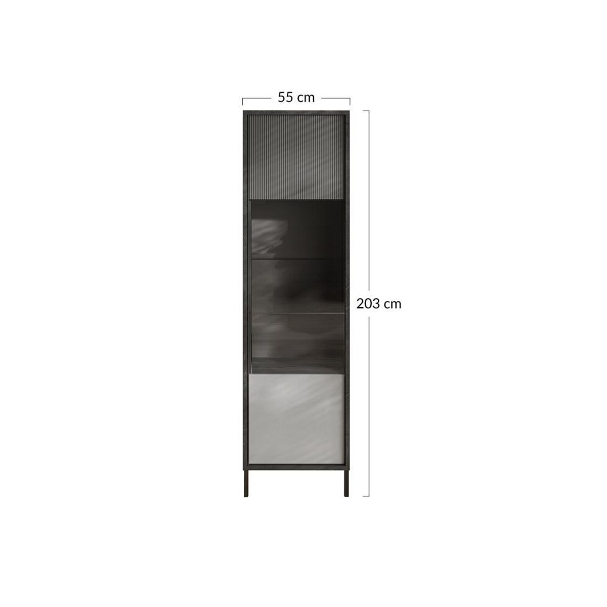 BEST MOBILIER Jules - vitrine - 1 porte - 55x203 cm