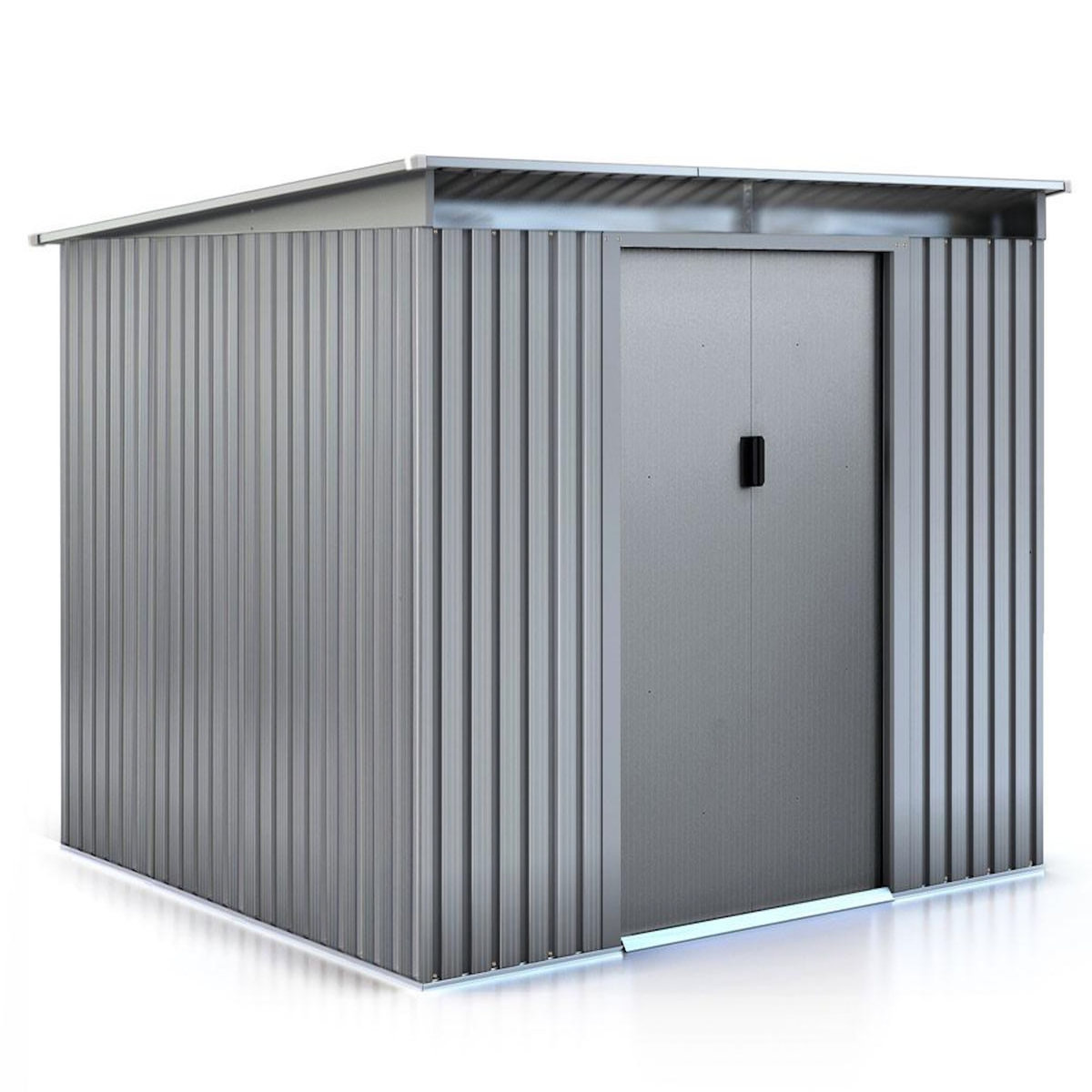 Habitat et Jardin Abri de jardin métal toit plat  Texas  - 6,29 m² - Gris