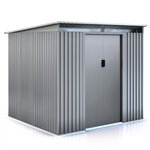 Habitat et Jardin Abri de jardin métal toit plat  Texas  - 6,29 m² - Gris