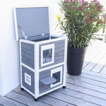 KERBL Kerbl Maison d'exterieur pour chats Family 57x55x80 cm Gris et blanc