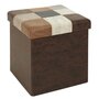 Voir la diapositive 1 : Paris Prix Pouf Coffre Pliable Patchwork  Loic  38cm Marron