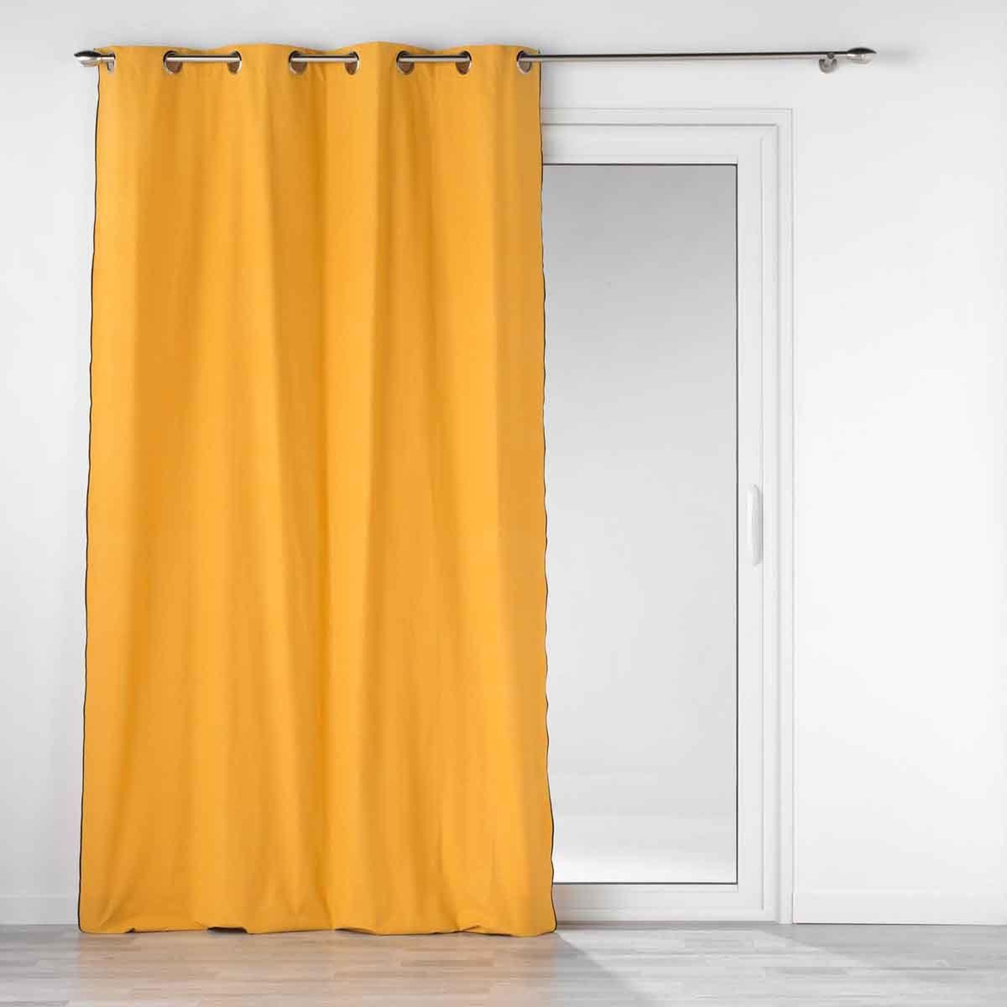 Douceur d'Intérieur Rideau à œillets  mistraline  140x240cm moutarde