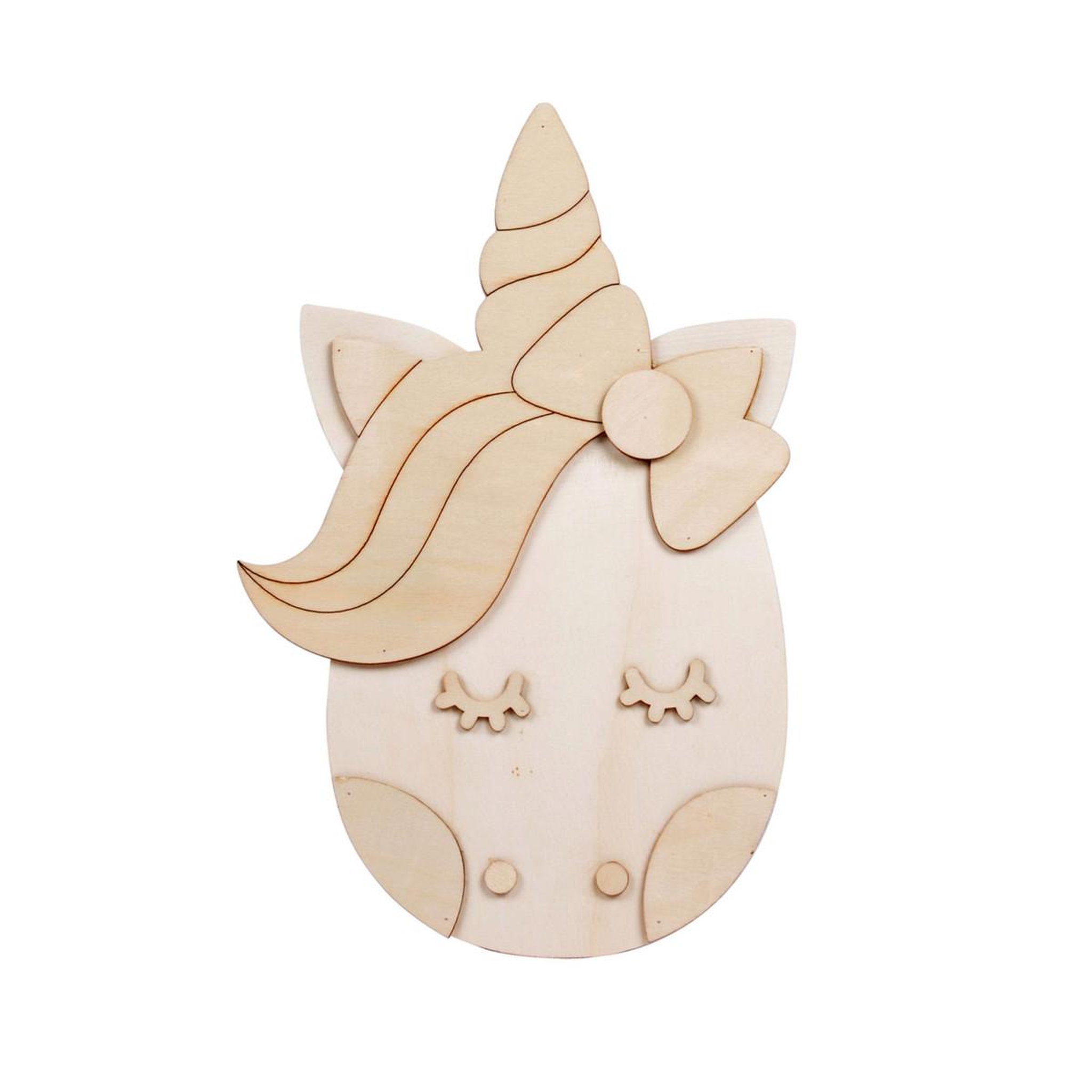 HOMEA Tête Animal à Peindre  Licorne  35cm Naturel