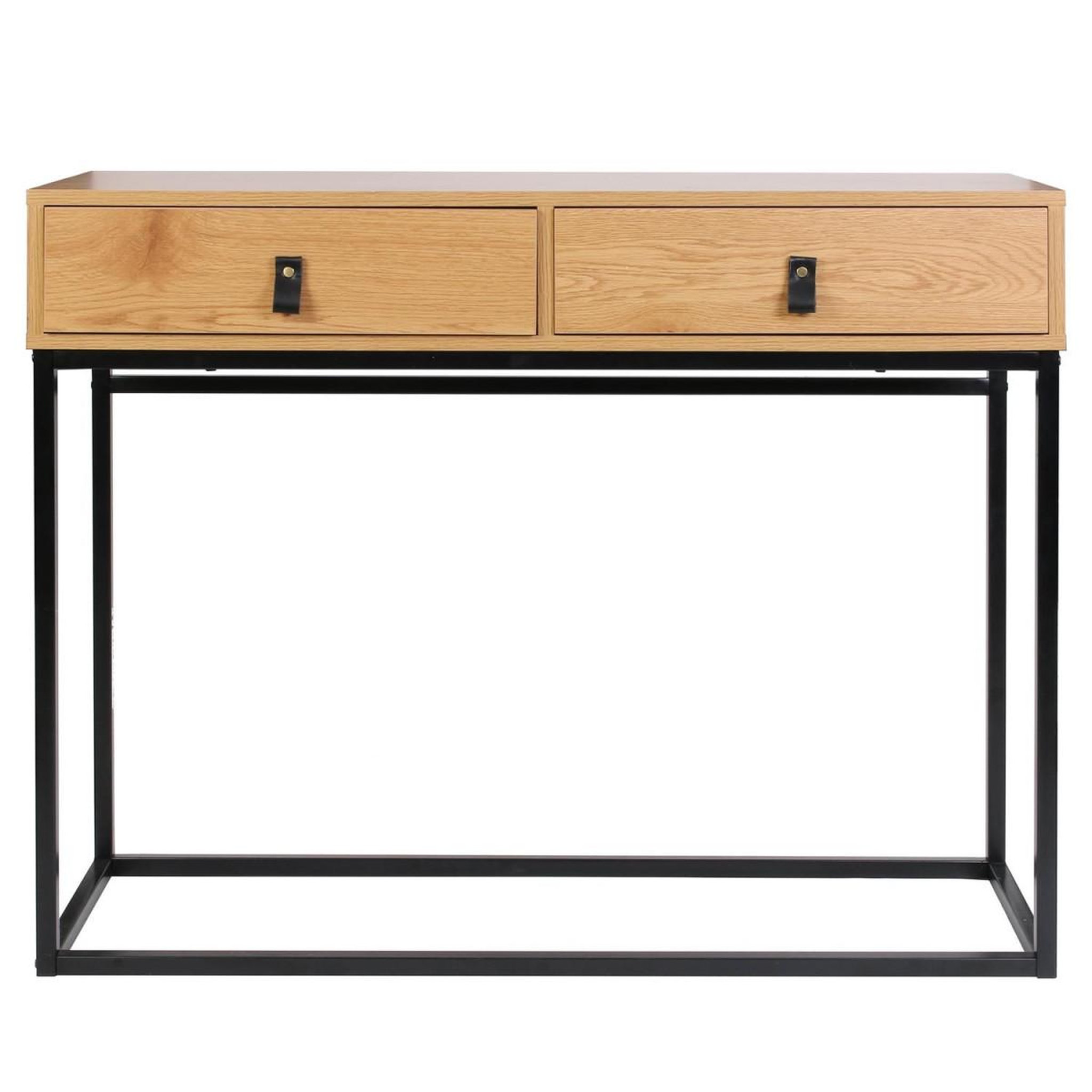 Voir la diapositive 2 : The Home Deco Factory Console 2 tiroirs design  abbott  100cm naturel