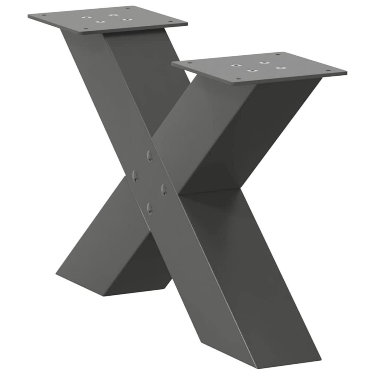 VIDAXL Pieds de table basse forme de X 2 pcs anthracite 60x(30-31) cm