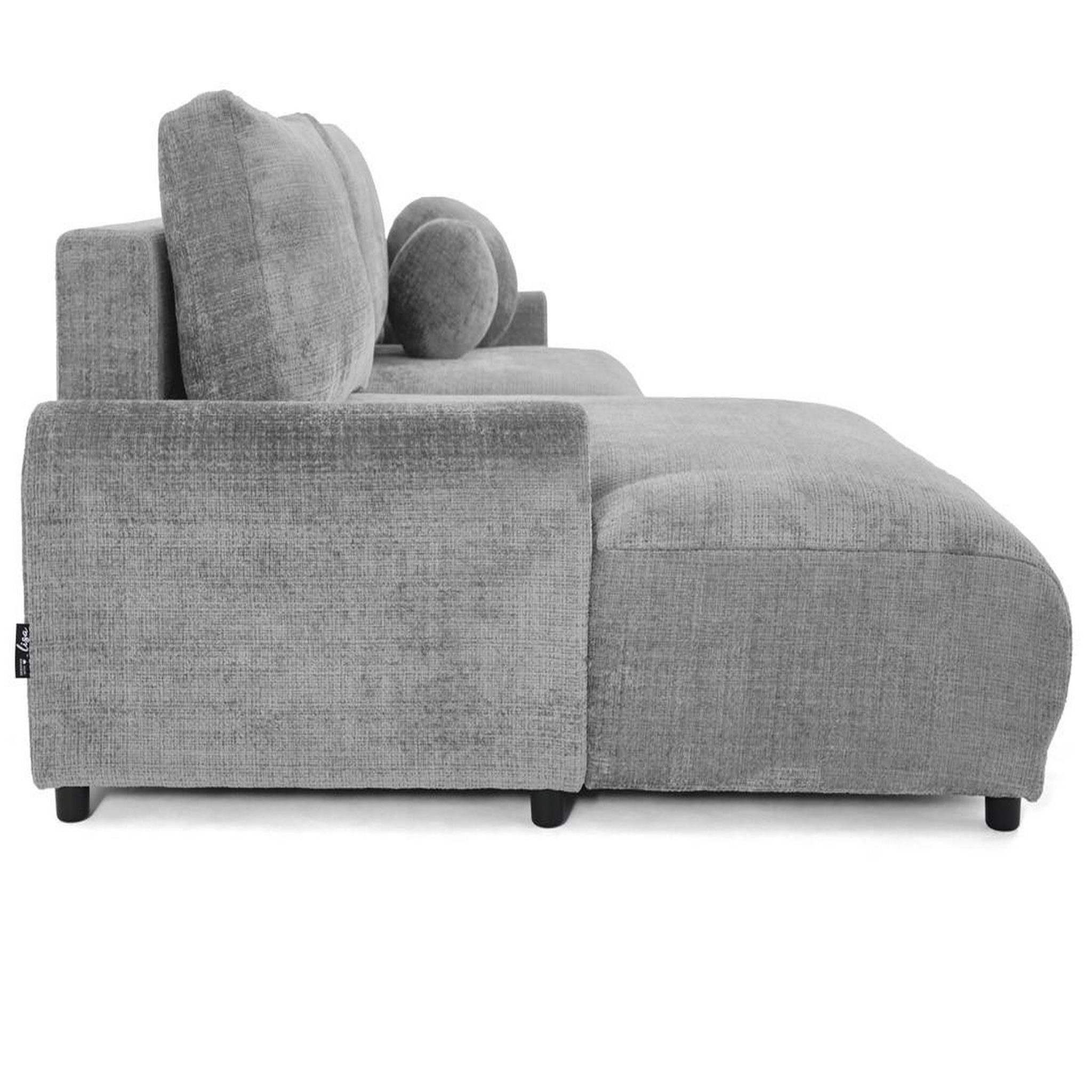 Voir la diapositive 6 : LISA DESIGN Nelly - canapé d'angle gauche 4 places convertible avec coffre en velours texturé