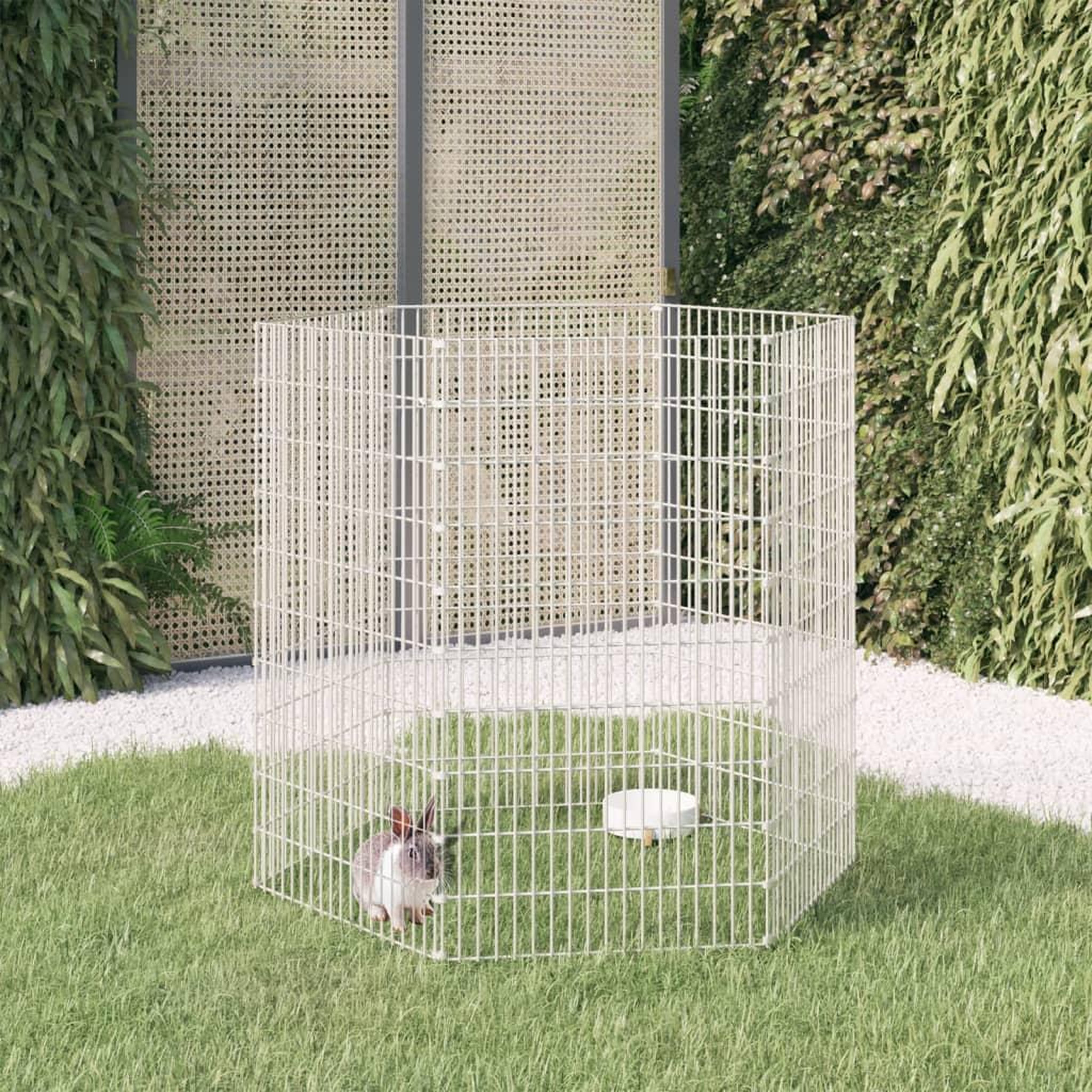 Voir la diapositive 1 : VIDAXL Enclos d'animaux en liberte 6 panneaux 54x100 cm fer galvanise