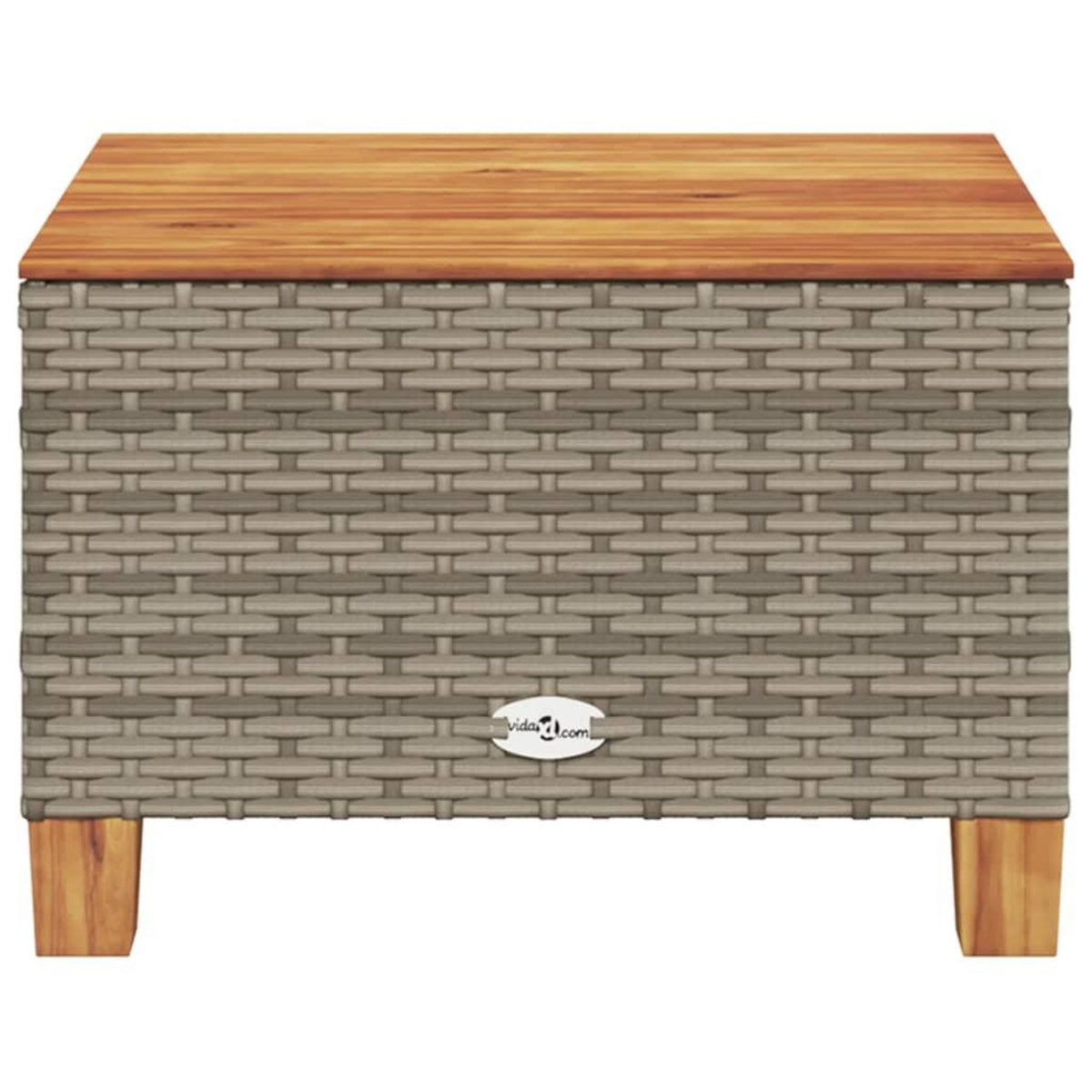 VIDAXL Table de jardin gris 55x55x36 cm resine tressee et bois acacia